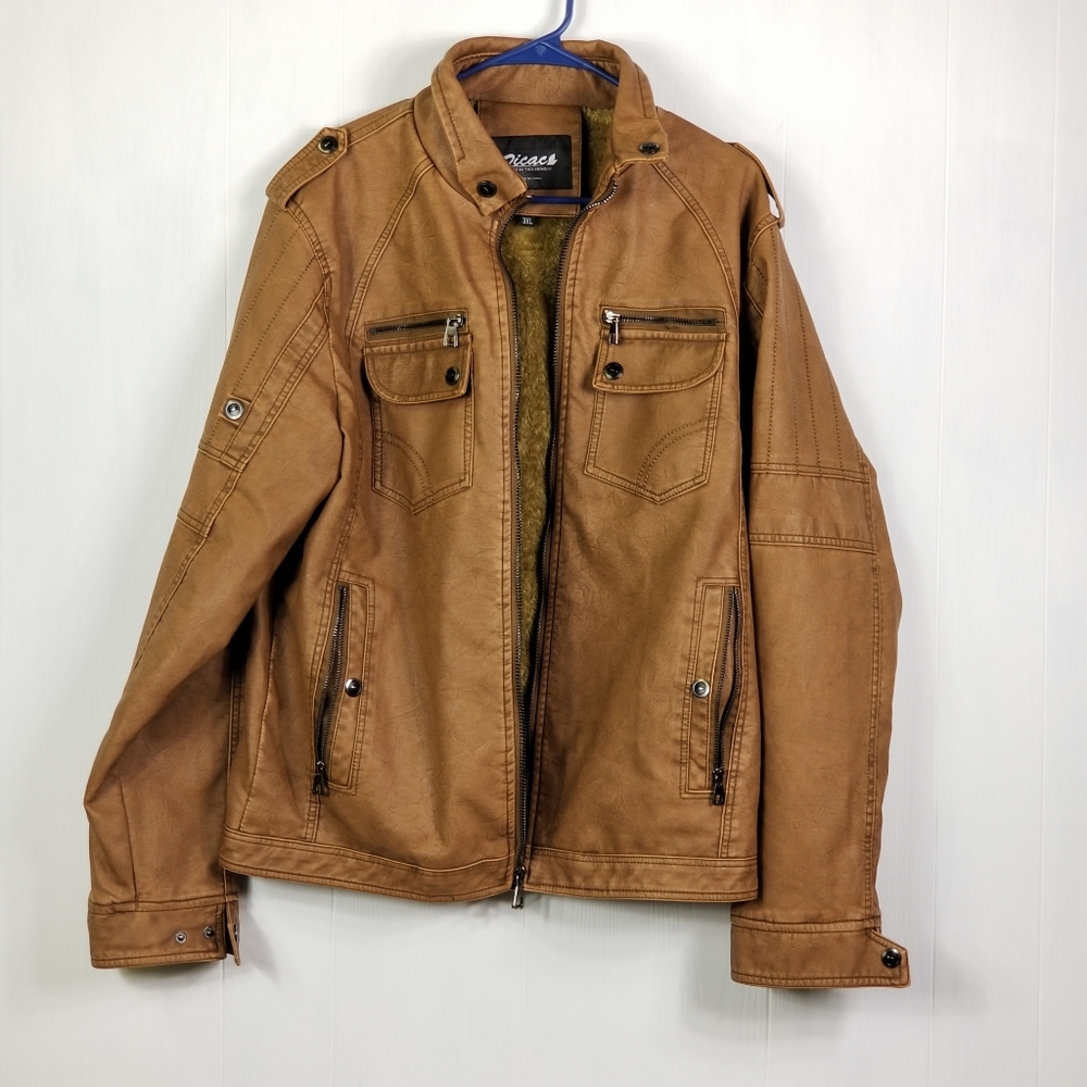 Faux leather  jacket. 3xl. Fur lining.